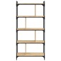 vidaXL Librería 5 estantes madera ingeniería roble Sonoma 76x32x158 cm