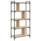 vidaXL Librería 5 estantes madera ingeniería roble Sonoma 76x32x158 cm