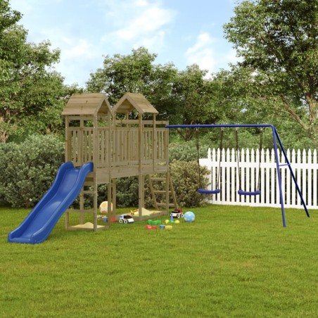 vidaXL Parque infantil de exterior madera de pino impregnada