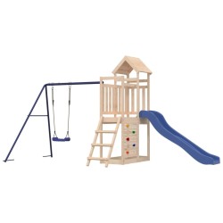 vidaXL Parque infantil de exterior madera maciza de pino