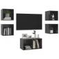 vidaXL Muebles de salón 5 piezas madera de ingeniería gris con brillo vidaXL Muebles de salón 5 piezas madera de ingeniería gris con brillo