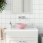vidaXL Lavabo de cuarto de baño redondo cerámica rosa mate vidaXL Lavabo de cuarto de baño redondo cerámica rosa mate