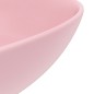 vidaXL Lavabo de cuarto de baño redondo cerámica rosa mate vidaXL Lavabo de cuarto de baño redondo cerámica rosa mate
