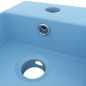 vidaXL Lavabo con rebosadero cerámica azul claro vidaXL Lavabo con rebosadero cerámica azul claro