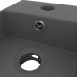 vidaXL Lavabo con rebosadero cerámica gris oscuro vidaXL Lavabo con rebosadero cerámica gris oscuro