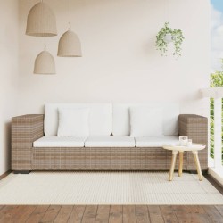 vidaXL Conjunto de sofá de 3 plazas ratán auténtico 