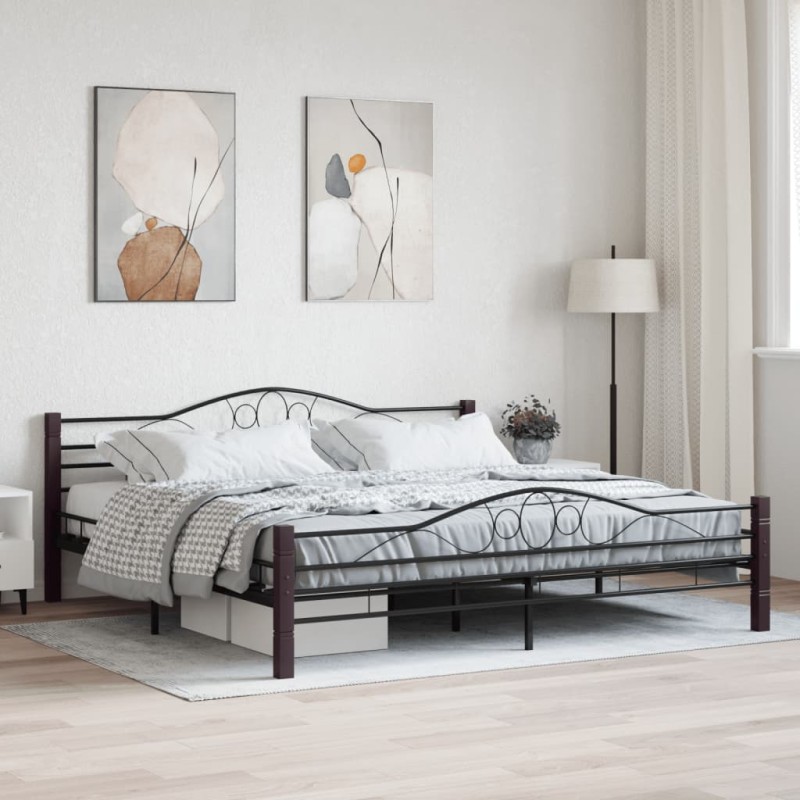 vidaXL Estructura de cama de metal negro 200x200 cm vidaXL Estructura de cama de metal negro 200x200 cm