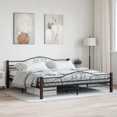 vidaXL Estructura de cama de metal negro 200x200 cm