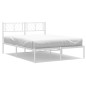 vidaXL Estructura de cama de metal con cabecero blanca 135x190 cm vidaXL Estructura de cama de metal con cabecero blanca 135x190 cm