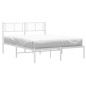 vidaXL Estructura de cama de metal con cabecero blanca 135x190 cm vidaXL Estructura de cama de metal con cabecero blanca 135x190 cm