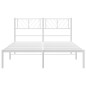 vidaXL Estructura de cama de metal con cabecero blanca 135x190 cm vidaXL Estructura de cama de metal con cabecero blanca 135x190 cm