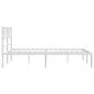 vidaXL Estructura de cama de metal con cabecero blanca 135x190 cm vidaXL Estructura de cama de metal con cabecero blanca 135x190 cm