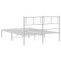 vidaXL Estructura de cama de metal con cabecero blanca 135x190 cm vidaXL Estructura de cama de metal con cabecero blanca 135x190 cm