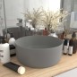 vidaXL Lavabo de lujo redondo cerámica gris claro mate 40x15 cm vidaXL Lavabo de lujo redondo cerámica gris claro mate 40x15 cm
