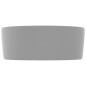 vidaXL Lavabo de lujo redondo cerámica gris claro mate 40x15 cm vidaXL Lavabo de lujo redondo cerámica gris claro mate 40x15 cm