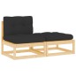 vidaXL Muebles de jardín 2 piezas con cojines madera maciza de pino vidaXL Muebles de jardín 2 piezas con cojines madera maciza de pino