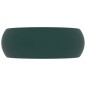 vidaXL Lavabo de lujo redondo cerámica verde oscuro mate 40x15 cm 