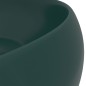 vidaXL Lavabo de lujo redondo cerámica verde oscuro mate 40x15 cm 