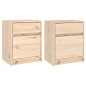 vidaXL Mesitas de noche 2 uds madera maciza de pino 40x31x50 cm vidaXL Mesitas de noche 2 uds madera maciza de pino 40x31x50 cm