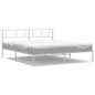 vidaXL Estructura de cama de metal con cabecero blanco 183x213 cm