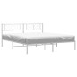 vidaXL Estructura de cama de metal con cabecero blanco 183x213 cm