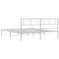 vidaXL Estructura de cama de metal con cabecero blanco 183x213 cm