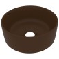 vidaXL Lavabo de lujo redondo cerámica marrón oscuro mate 40x15 cm vidaXL Lavabo de lujo redondo cerámica marrón oscuro mate 40x15 cm