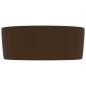 vidaXL Lavabo de lujo redondo cerámica marrón oscuro mate 40x15 cm vidaXL Lavabo de lujo redondo cerámica marrón oscuro mate 40x15 cm