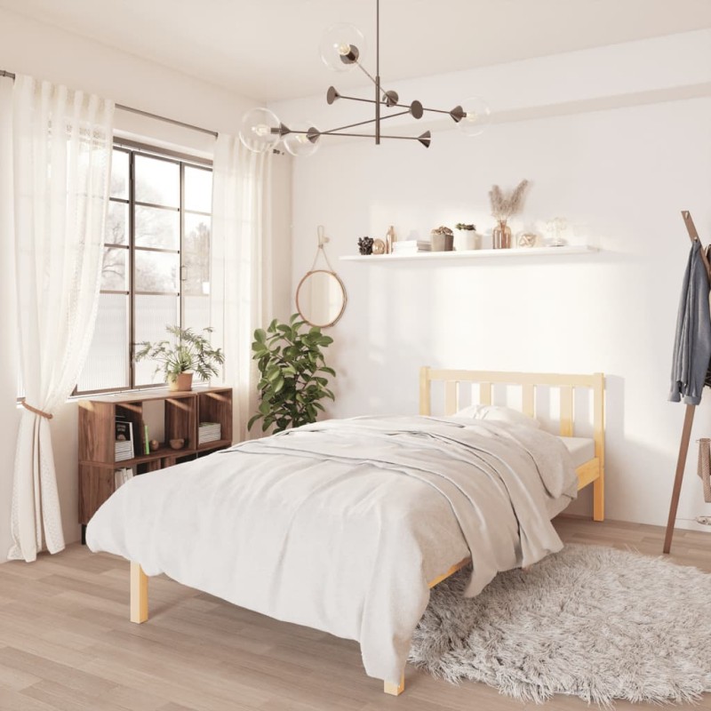 vidaXL Estructura de cama madera maciza de pino 90x190 cm vidaXL Estructura de cama madera maciza de pino 90x190 cm