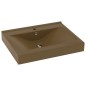 vidaXL Lavabo de lujo con grifo cerámica 60x46 cm crema mate vidaXL Lavabo de lujo con grifo cerámica 60x46 cm crema mate