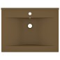 vidaXL Lavabo de lujo con grifo cerámica 60x46 cm crema mate vidaXL Lavabo de lujo con grifo cerámica 60x46 cm crema mate