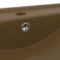 vidaXL Lavabo de lujo con grifo cerámica 60x46 cm crema mate vidaXL Lavabo de lujo con grifo cerámica 60x46 cm crema mate