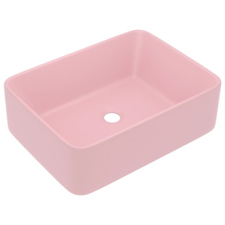 vidaXL Lavabo de lujo de cerámica rosa mate 41x30x12 cm