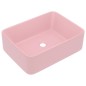 vidaXL Lavabo de lujo de cerámica rosa mate 41x30x12 cm vidaXL Lavabo de lujo de cerámica rosa mate 41x30x12 cm