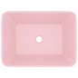 vidaXL Lavabo de lujo de cerámica rosa mate 41x30x12 cm vidaXL Lavabo de lujo de cerámica rosa mate 41x30x12 cm