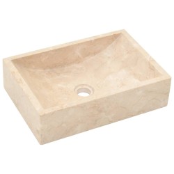 vidaXL Lavabo de mármol crema con brillo 45x30x12 cm