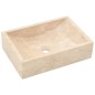 vidaXL Lavabo de mármol crema con brillo 45x30x12 cm