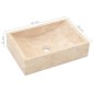 vidaXL Lavabo de mármol crema con brillo 45x30x12 cm