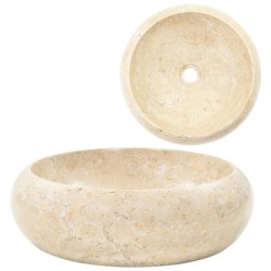 vidaXL Lavabo de mármol crema 40x12 cm