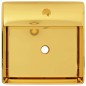 vidaXL Lavabo con rebosadero 41x41x15 cm cerámica dorado vidaXL Lavabo con rebosadero 41x41x15 cm cerámica dorado