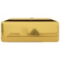 vidaXL Lavabo con rebosadero 41x41x15 cm cerámica dorado vidaXL Lavabo con rebosadero 41x41x15 cm cerámica dorado