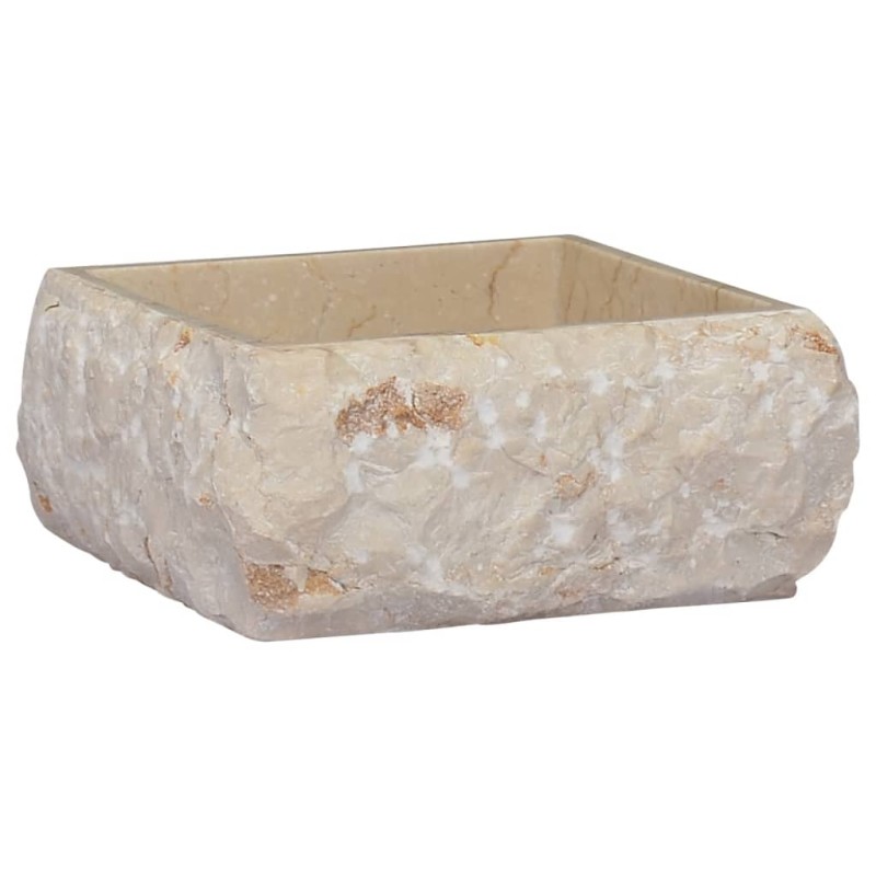 vidaXL Lavabo crema mármol 30x30x13 cm vidaXL Lavabo crema mármol 30x30x13 cm