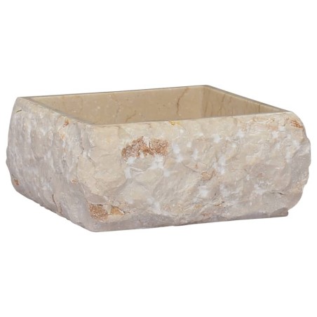vidaXL Lavabo crema mármol 30x30x13 cm