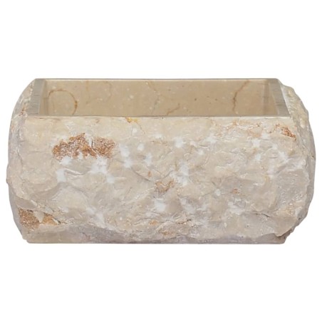 vidaXL Lavabo crema mármol 30x30x13 cm
