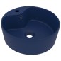 vidaXL Lavabo lujo con rebosadero cerámica azul oscuro mate 36x13 cm vidaXL Lavabo lujo con rebosadero cerámica azul oscuro mate 36x13 cm
