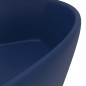 vidaXL Lavabo lujo con rebosadero cerámica azul oscuro mate 36x13 cm vidaXL Lavabo lujo con rebosadero cerámica azul oscuro mate 36x13 cm