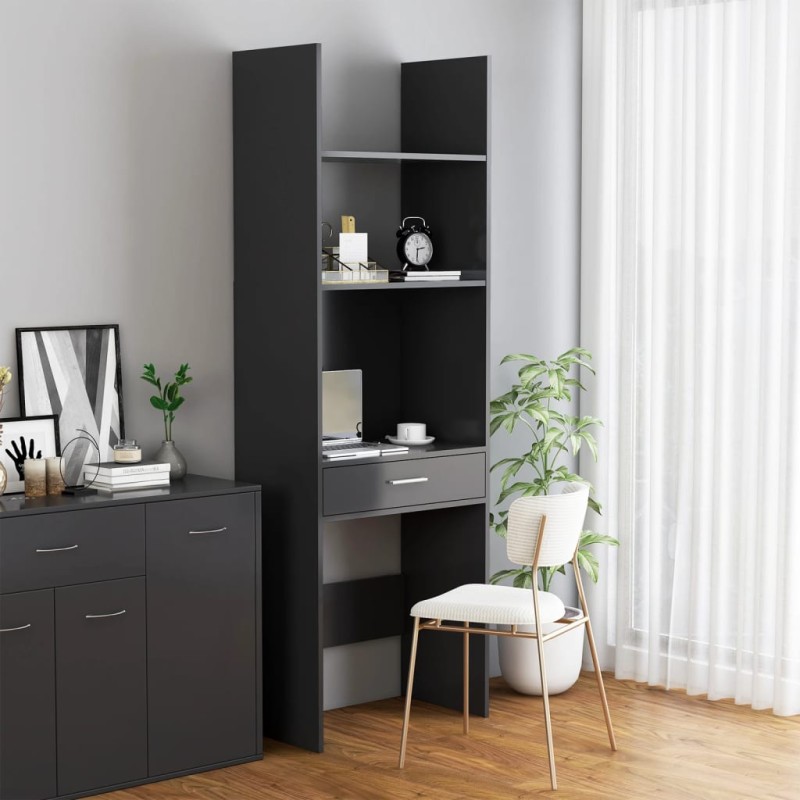 vidaXL Estantería de madera contrachapada gris 60x35x180 cm vidaXL Estantería de madera contrachapada gris 60x35x180 cm