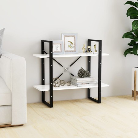 vidaXL Estantería de 2 niveles madera contrachapada blanco 80x30x70 cm