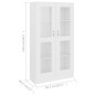 vidaXL Vitrina de madera contrachapada blanco 82,5x30,5x150 cm vidaXL Vitrina de madera contrachapada blanco 82,5x30,5x150 cm