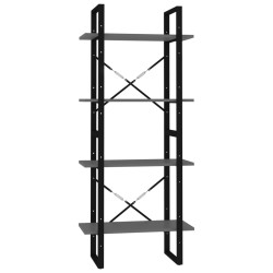 vidaXL Estantería de 4 niveles madera contrachapada gris 60x30x140 cm